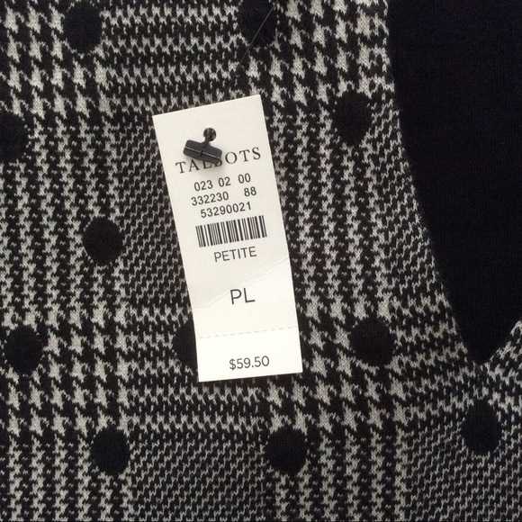 Talbots Black & White Plaid Top w/ Polka Dots - LP - Picture 5 of 11